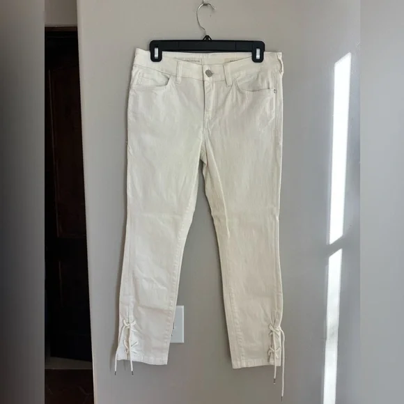 Pilcro and the Letterpress Cream Jeans with Lace-Up Hem - Picture 2 of 7